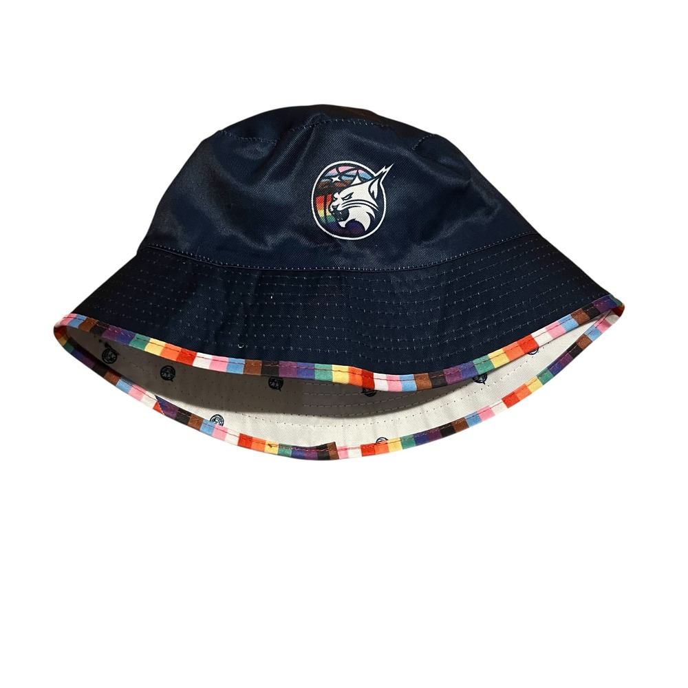 Minnedota Lynx Pride Bucket Hat Navy Blue Rainbow Stripe Brim WNBA